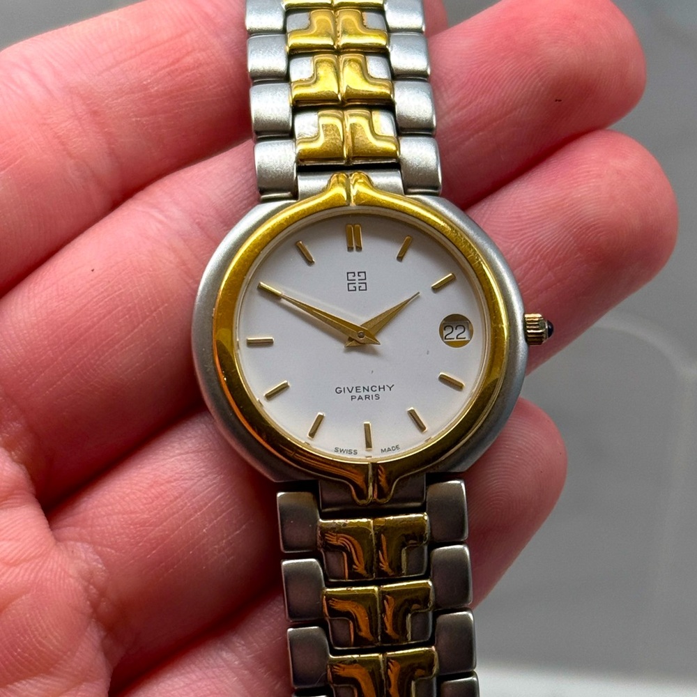 Vintage Givenchy Dress Watch Men’s Two Tone Swiss Made
